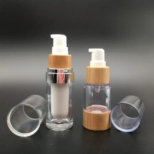 50ml eco-friendly bamboo plastic airless lotion pump bottle