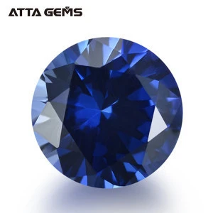 50pcs/Package 4~16mm Round Corundum Stone Lab Created Blue Sapphire #33 Loose Gemstones