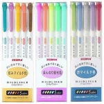 5pcs/pack Japanese zebra mildliner soft color double-sided highlighter marker pen