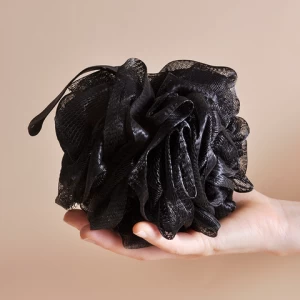 60g black bamboo Loofah charcoal Large Body Bath Ball Luxury Shower Loofah Mesh bath sponge exfoliating