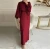 Import 6151 Womens new Muslim style round neck lantern long sleeve strap waist slimming fashion elegant robe loose dress from China