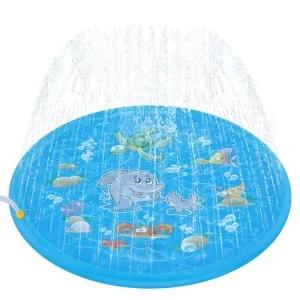 68&quot; Sprinkle and Splash Play Mat, Inflatable Outdoor Sprinkler Pad Water Toys for Children and Kids