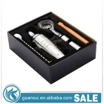 6pcs Bartender Kit Bar Tool Set Drink Mixing Wooden Recipes Cocktail Shaker Strainers Spoon Jigger Muddler Bar Set