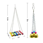 7 pack Bird Parrot Chewing Toys Hanging Bell Pet Bird Cage Hammock Swing Toy Hanging Toy