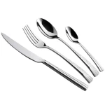 72PCS Hot sale plated stainless steel cutlery set with leather case