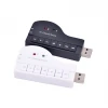8.1 channel External USB sound card Piano Shaped adapter for Win XP/7/8 Android Linux MacOS 3D Audio Headset Microphone