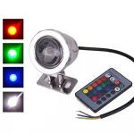 AC110-220V 50/60HZ IP68 water proof  aluminum bady swimming pool RGB color change  LED underwater lights with remote