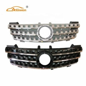 AELWEN FRONT CAR GRILLE Used For MERCEDES ML-KLASSE W163 GRILL SHINE BLACK WITH CHROM