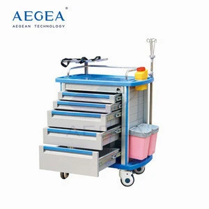 AG-ET001A1 CE ISO luxurious medical crash movable hospital ABS emergency trolley in stock