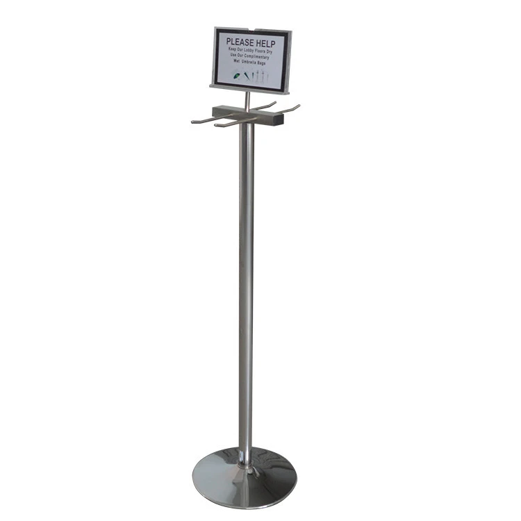 agents needed high quality stainless steel wet umbrella bag stand with plastic bag for hotel