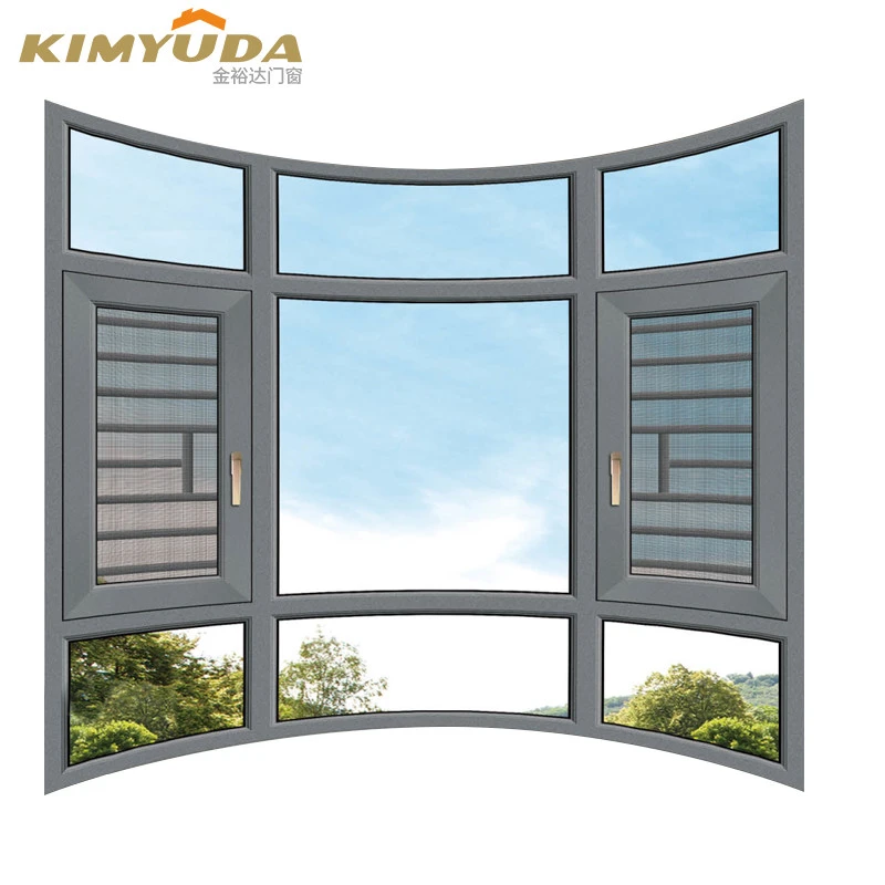 aluminium section double glass window residential casement window insect control Heat Insulation Swing window