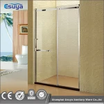 Aluminum alloy frame portable shower screen double sliding door with 304 stainless steel hardware