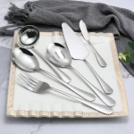 Amazon 6-piece Stainless Steel Butter Knife Cake Server Slotted Serving Spoon Fork Flatware Serving Sets