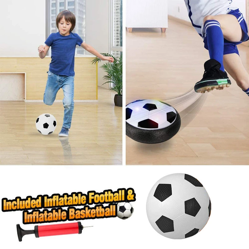 Amazon Best Seller Indoor Game Sports Toy Air Power Soccer with Led Light Hover Soccer Ball Set with 2 Goals for Kids Toys