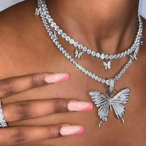 Amazon favorite rhinestone crystal keychain padlock butterfly necklace