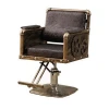 Auto Recline Barber Chair Hydraulic Sillas Barberia Vintage Style Reclining Classic Royal Salon Sets Modern Hair Pu