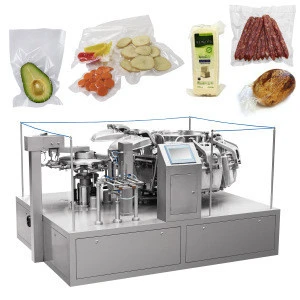 Automatic Rotary Vacuum Sealer Pouch Packaging Machine For Meat Fish Frozen Food