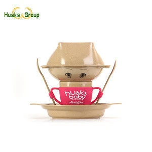 Baby Tableware 6 Piece Set Made from Rice Husk Fibre