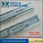 Ball bearing slide self closing draw slide