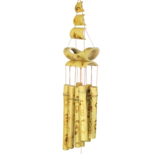 Bamboo material wind chime for home decoration