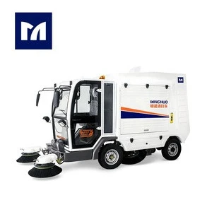 battery powered road sweeping truck with waste hopper of 1000L pure suction street cleaning equipment
