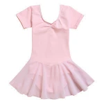 Bebechat wholesale children ballet costumes gymnastics ballet dress cotton/spandex girls dance wear (short sleeve skirted dress)