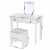 Import Bedroom Vanity Dressing Table with Flip Top  Mirror and Cushioned Stool Makeup Dresser from China