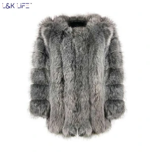 Best Sale quality faux fur fox fur mid-length women coat fur coat