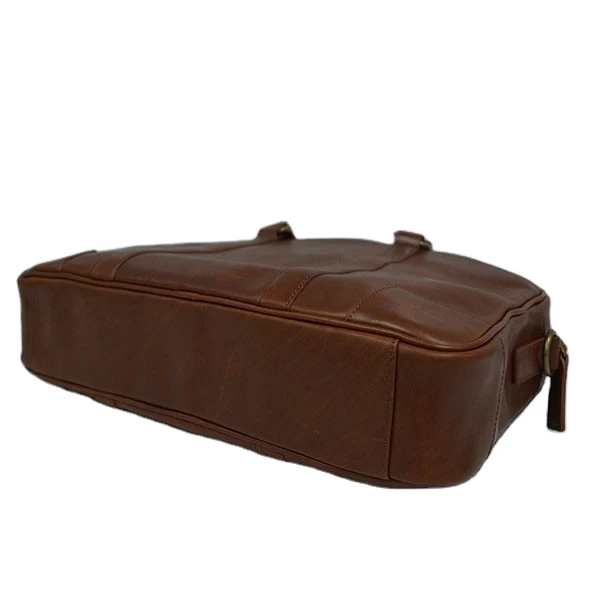  best selling mens brown genuine leather laptop bag