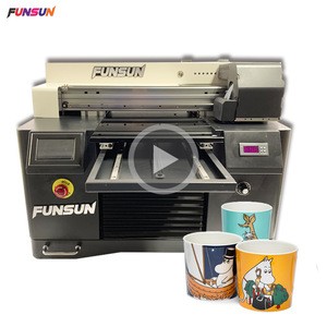 Big discount FUNSUNJET A3 small format uv flatbed printer with DX8 head for wood/plastic/phone case/metal/pens/golf ball