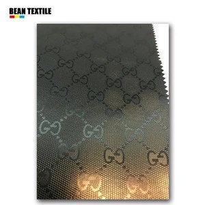 Black GG leather fabric for bag