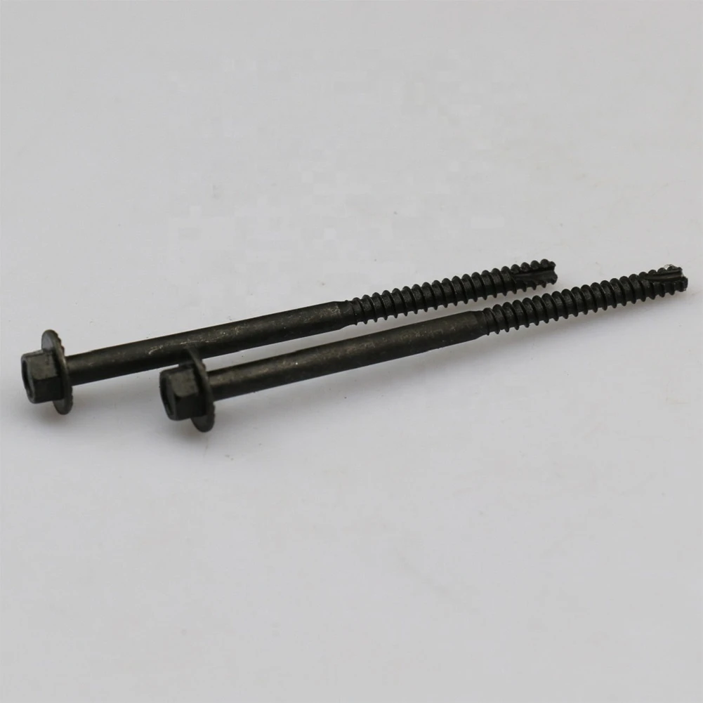 Black Hex Flange Self Tapping Screws with Cutting End