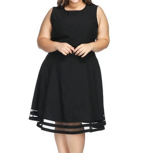 Black plus size dress and skirt for women