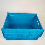 blue plastic turnover box logistics crate folding plastic box with lid