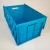Import blue plastic turnover box logistics crate folding plastic box with lid from China