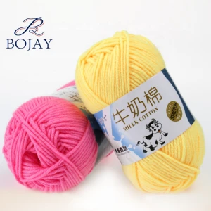 Bojay Hand Knitting yarn from China Supplier with  wholesale cheap price eco-friendly baby Milk Cotton yarn 16S/5