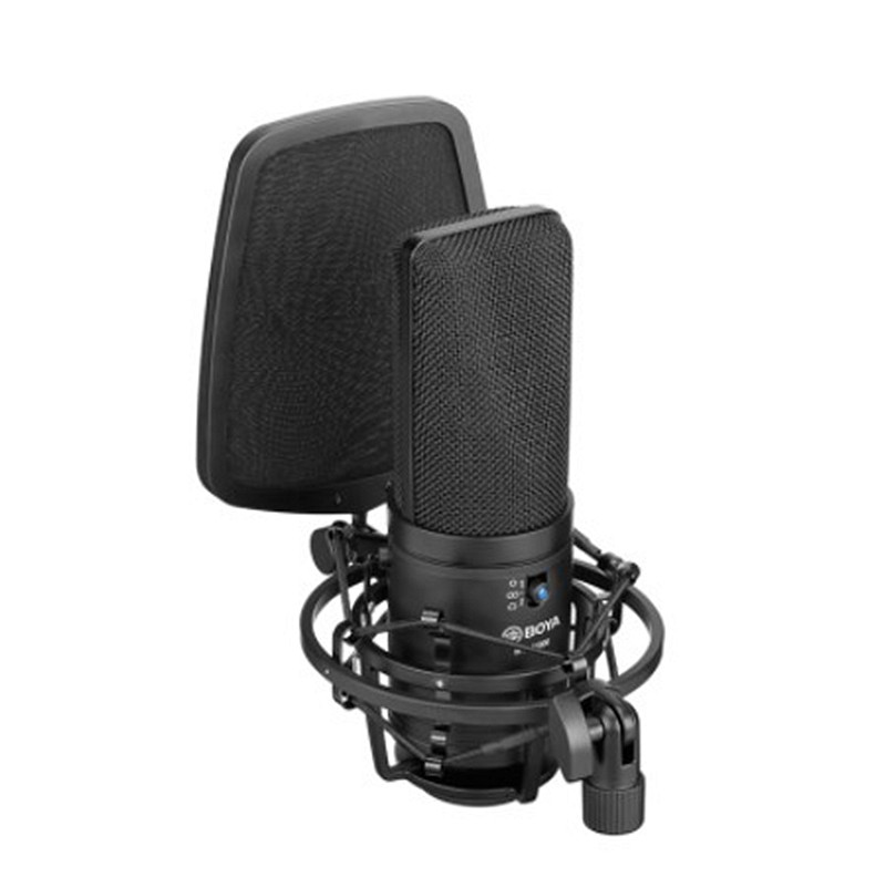 BOYA BY-M1000 Cardioid/Omnidirectional/Bidirectional Mic Condenser Microphone for Singer Vocals Podcaster Studio