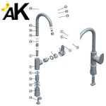 Brass faucet parts accessories nut and ceramic cartridge,bolt and nut
