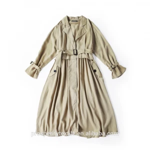 Bright  Dragon FW21 Woman Lady Light weight tencel trench coat garment-dyed camel reactive Noos#03