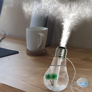 Bulb Humidifier Desktop USB Powered  Cool Ultrasonic Mist Bulb with Color Changing LED