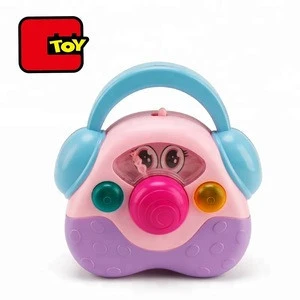 cartoon mini radio educational baby toys with light and music