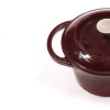 Cast iron red enameled casserole pot