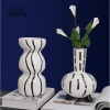 Ceramic Flower Vase,Hand-Colorful Painted Decorative Modern Table Floral Vases for Living Room Indoor Home Decor, Wedding