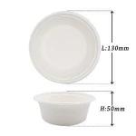 cheap disposable sugarcane pulp 400ml hot soup round bowl