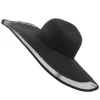 Cheap Floppy Wide Brim Sun Hat Ladies Beach Straw Mesh Cap Fedora Summer Foldable Paper Straw Hat