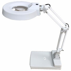 Cheap New Hot Sale White Portable Optical and Common Glass Metal Stand FT-86C LED Desktop Magnifying Glass Lamp
