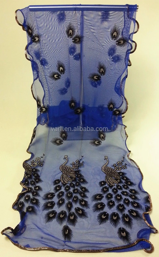 Cheap Price Silk Chiffon Scarves for Lady Bulk Digital Printed Shawls Peacock Chiffon Scarf