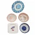 China Machine Printing Porcelain Plates Pad Printed Ceramic Plate Blue Design Porcelaon  Porcelain Fruit Plate Dinnerware