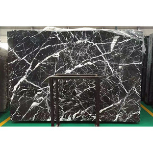 China Natural Stone Polished Antique Black Nero Marquina Marble Big Slabs,Manufacturer White Veins Marble