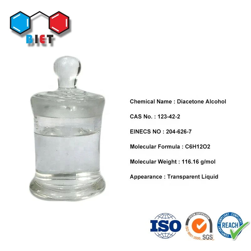 China Popular Best Price chemical intermediate colorless diacetone alcohol manufacturer